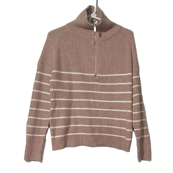 NWT Rachel Zoe Turtleneck Sweater Pink and White Striped Size XS - Picture 1 of 6
